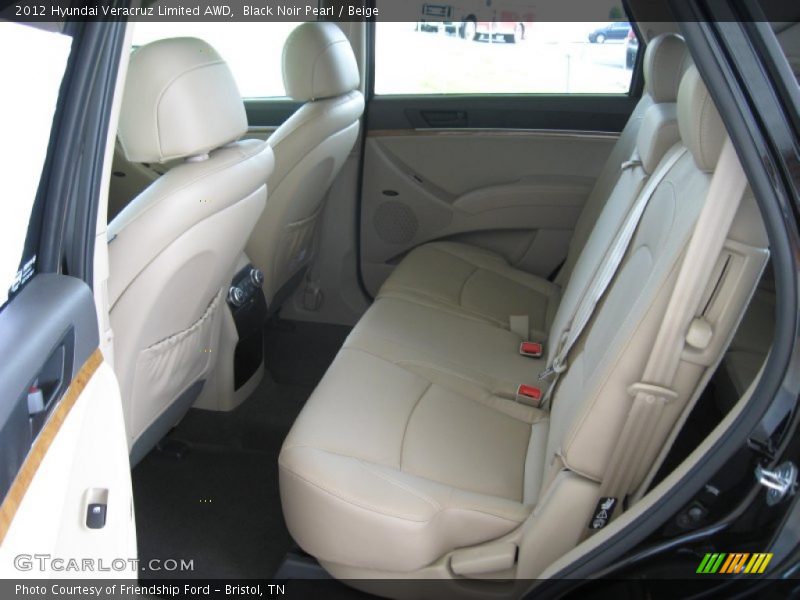 Black Noir Pearl / Beige 2012 Hyundai Veracruz Limited AWD