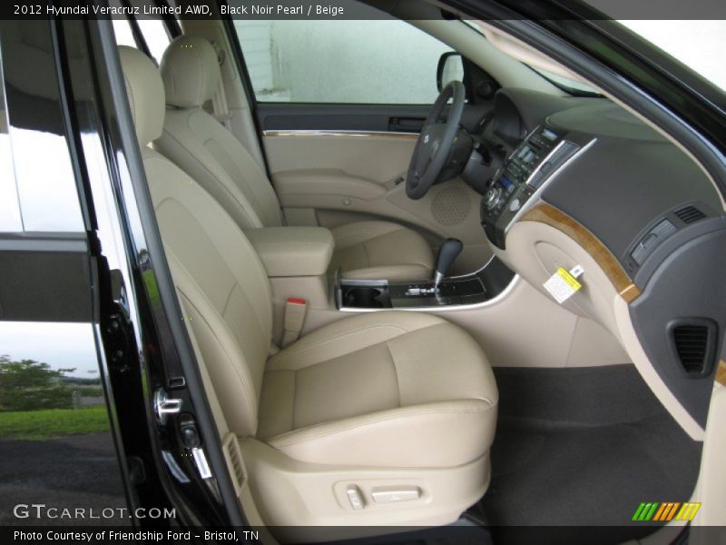Black Noir Pearl / Beige 2012 Hyundai Veracruz Limited AWD