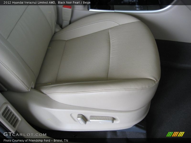 Black Noir Pearl / Beige 2012 Hyundai Veracruz Limited AWD