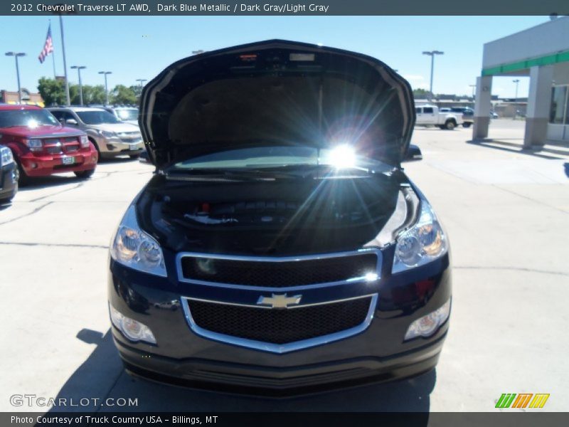 Dark Blue Metallic / Dark Gray/Light Gray 2012 Chevrolet Traverse LT AWD