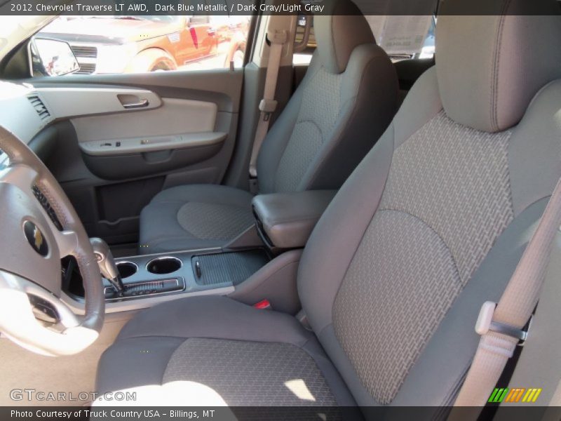 Dark Blue Metallic / Dark Gray/Light Gray 2012 Chevrolet Traverse LT AWD