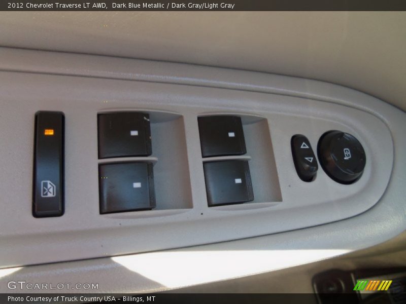 Dark Blue Metallic / Dark Gray/Light Gray 2012 Chevrolet Traverse LT AWD