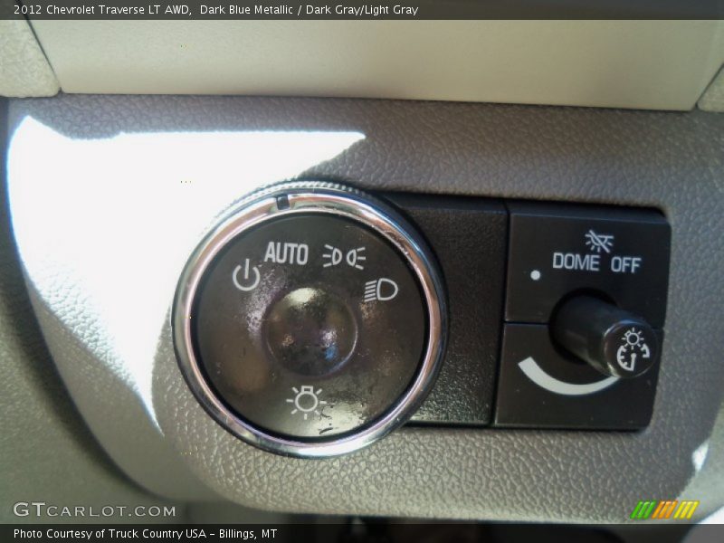 Dark Blue Metallic / Dark Gray/Light Gray 2012 Chevrolet Traverse LT AWD