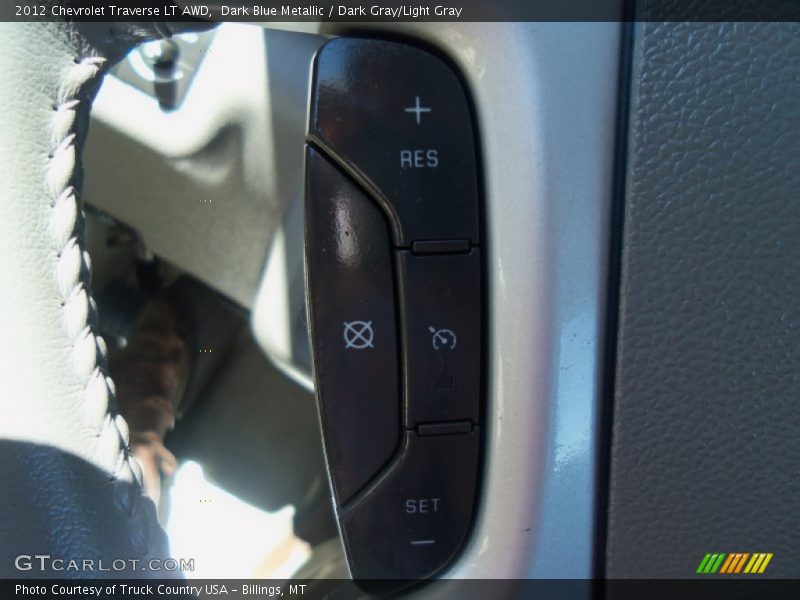 Dark Blue Metallic / Dark Gray/Light Gray 2012 Chevrolet Traverse LT AWD