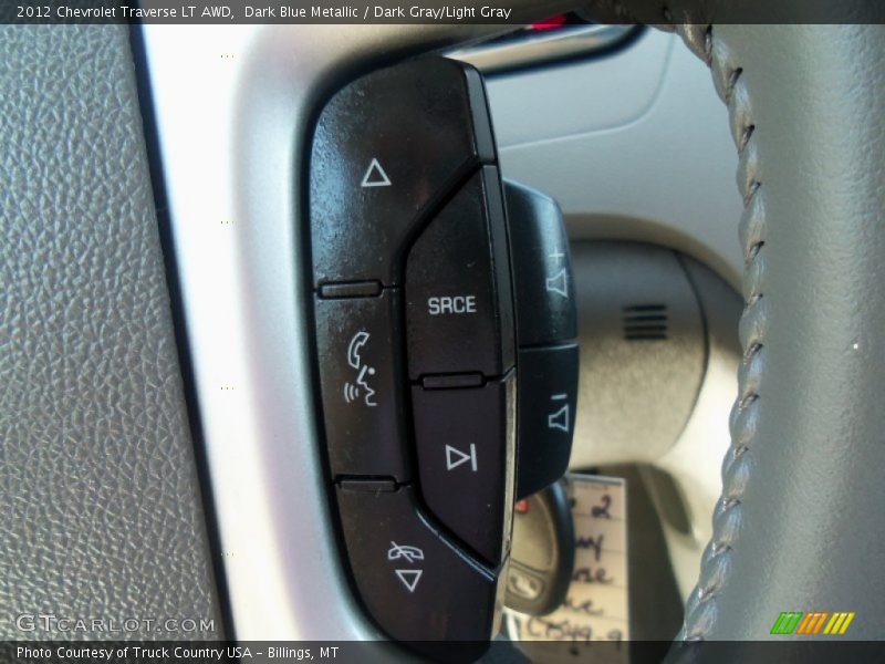 Dark Blue Metallic / Dark Gray/Light Gray 2012 Chevrolet Traverse LT AWD