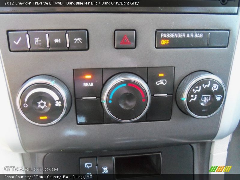 Dark Blue Metallic / Dark Gray/Light Gray 2012 Chevrolet Traverse LT AWD