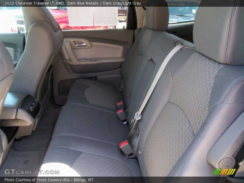 Dark Blue Metallic / Dark Gray/Light Gray 2012 Chevrolet Traverse LT AWD