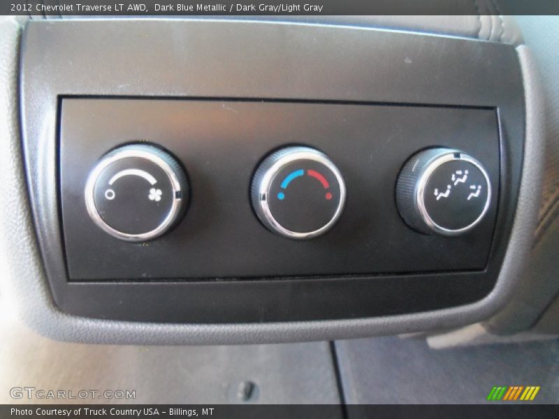 Dark Blue Metallic / Dark Gray/Light Gray 2012 Chevrolet Traverse LT AWD