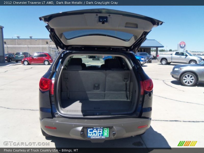 Dark Blue Metallic / Dark Gray/Light Gray 2012 Chevrolet Traverse LT AWD
