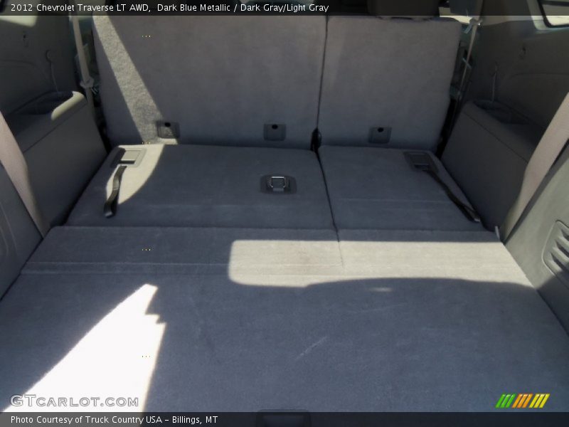 Dark Blue Metallic / Dark Gray/Light Gray 2012 Chevrolet Traverse LT AWD