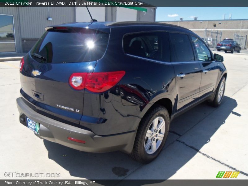 Dark Blue Metallic / Dark Gray/Light Gray 2012 Chevrolet Traverse LT AWD