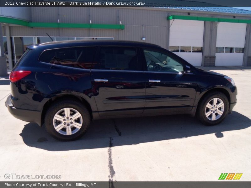 Dark Blue Metallic / Dark Gray/Light Gray 2012 Chevrolet Traverse LT AWD