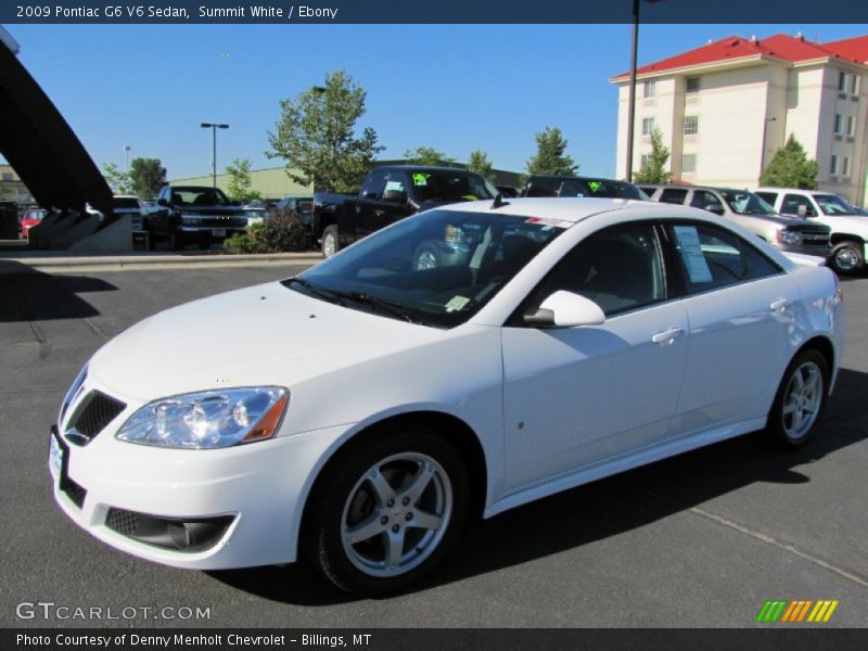 Summit White / Ebony 2009 Pontiac G6 V6 Sedan