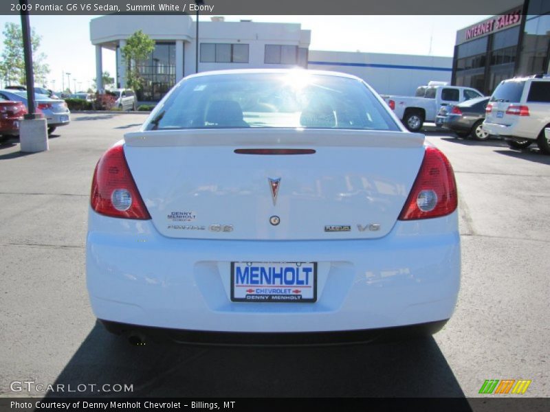 Summit White / Ebony 2009 Pontiac G6 V6 Sedan