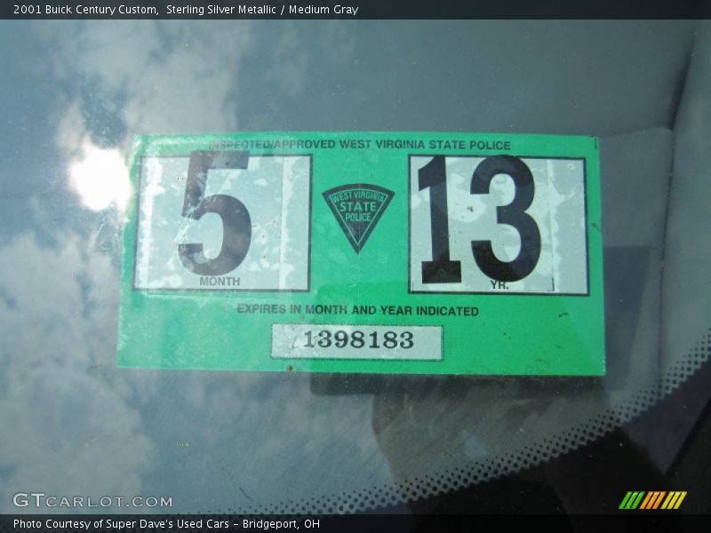 Sterling Silver Metallic / Medium Gray 2001 Buick Century Custom