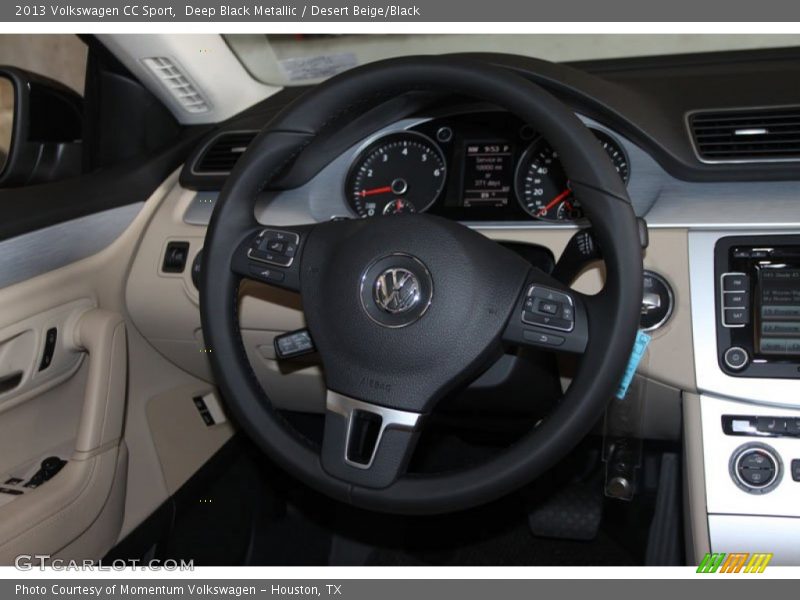 Deep Black Metallic / Desert Beige/Black 2013 Volkswagen CC Sport