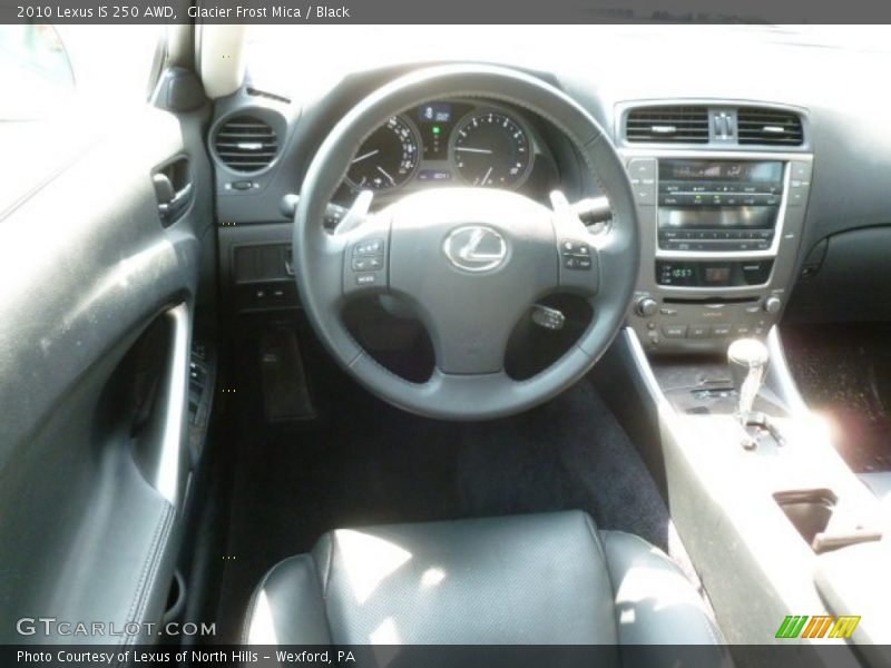 Glacier Frost Mica / Black 2010 Lexus IS 250 AWD