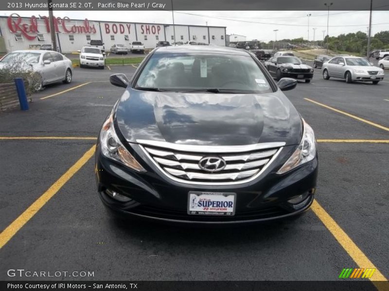 Pacific Blue Pearl / Gray 2013 Hyundai Sonata SE 2.0T