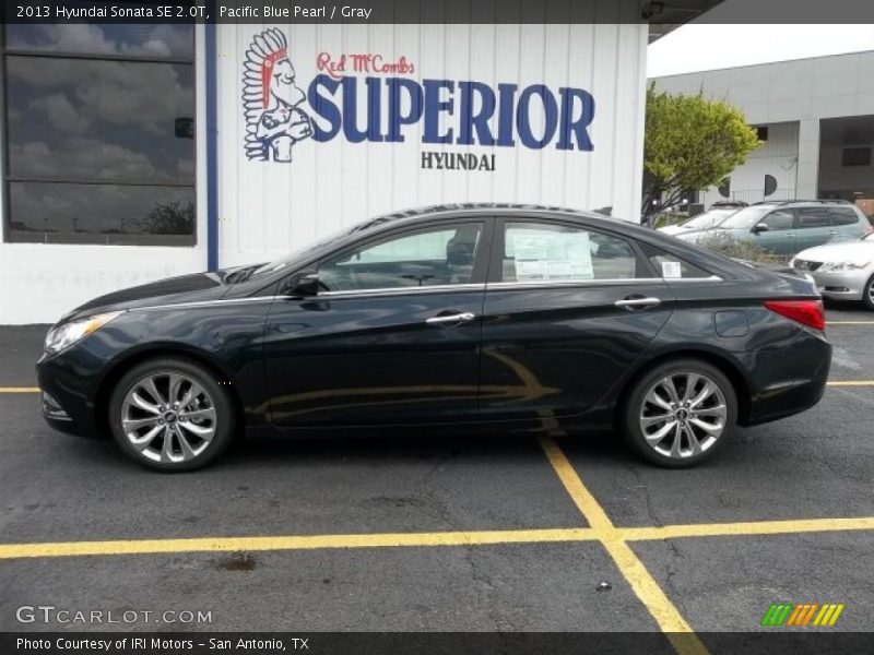 Pacific Blue Pearl / Gray 2013 Hyundai Sonata SE 2.0T