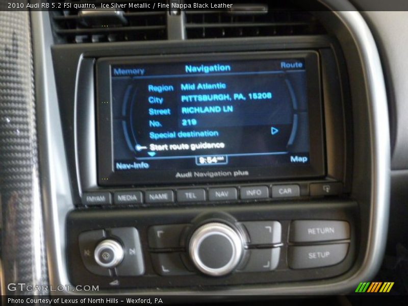 Ice Silver Metallic / Fine Nappa Black Leather 2010 Audi R8 5.2 FSI quattro