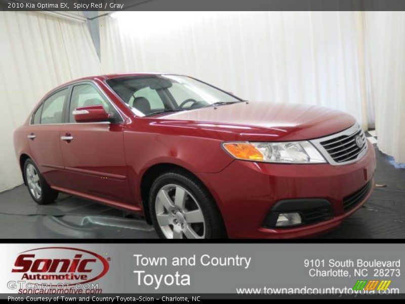 Spicy Red / Gray 2010 Kia Optima EX