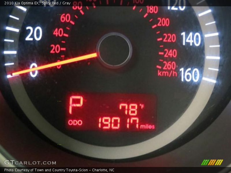 Spicy Red / Gray 2010 Kia Optima EX
