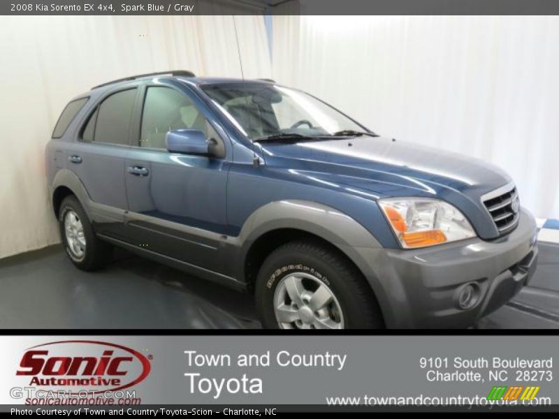 Spark Blue / Gray 2008 Kia Sorento EX 4x4