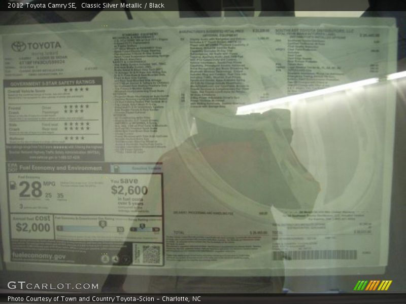 Classic Silver Metallic / Black 2012 Toyota Camry SE