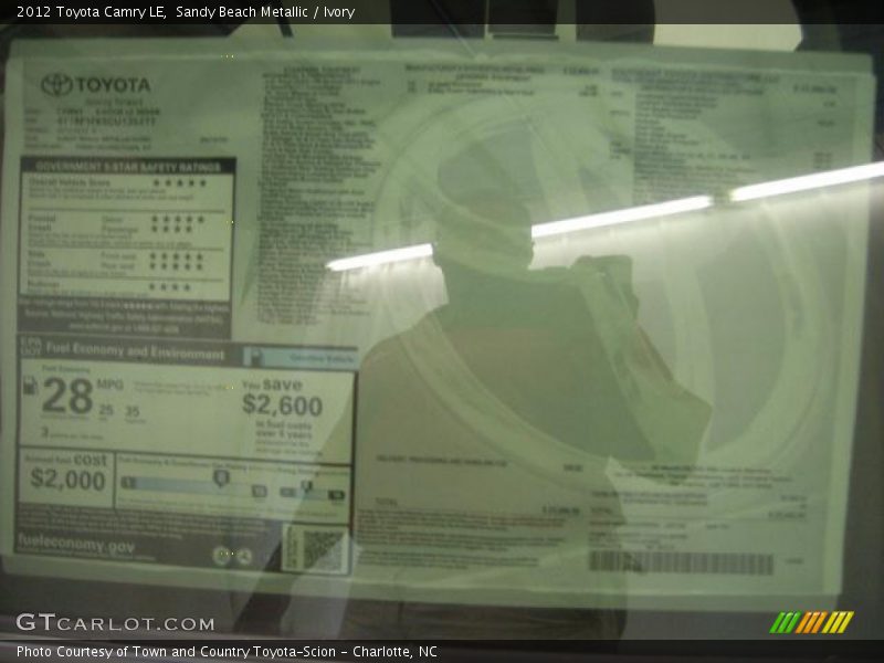 Sandy Beach Metallic / Ivory 2012 Toyota Camry LE