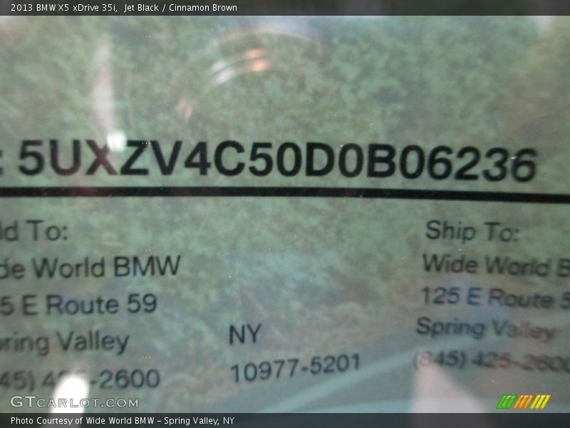 Jet Black / Cinnamon Brown 2013 BMW X5 xDrive 35i