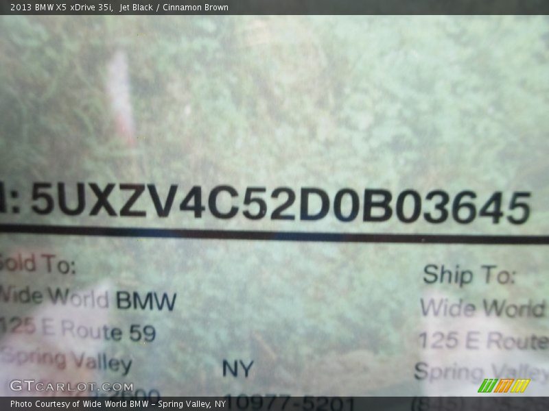 Jet Black / Cinnamon Brown 2013 BMW X5 xDrive 35i