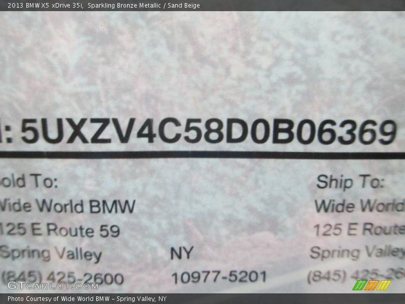 Sparkling Bronze Metallic / Sand Beige 2013 BMW X5 xDrive 35i