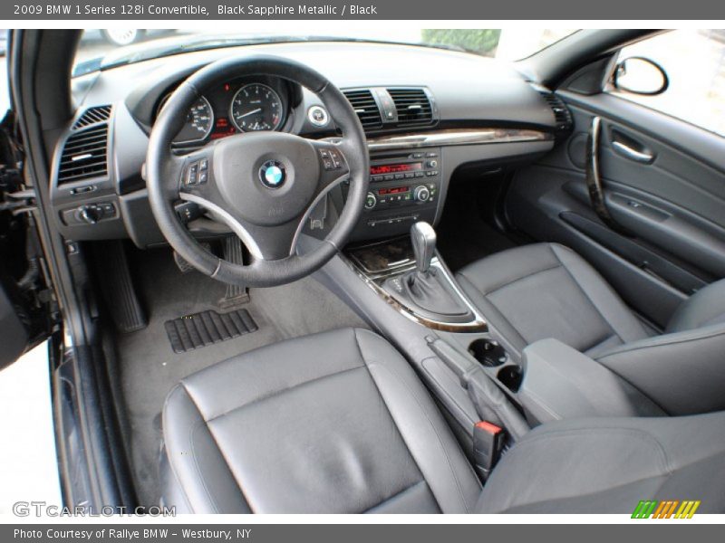 Black Sapphire Metallic / Black 2009 BMW 1 Series 128i Convertible