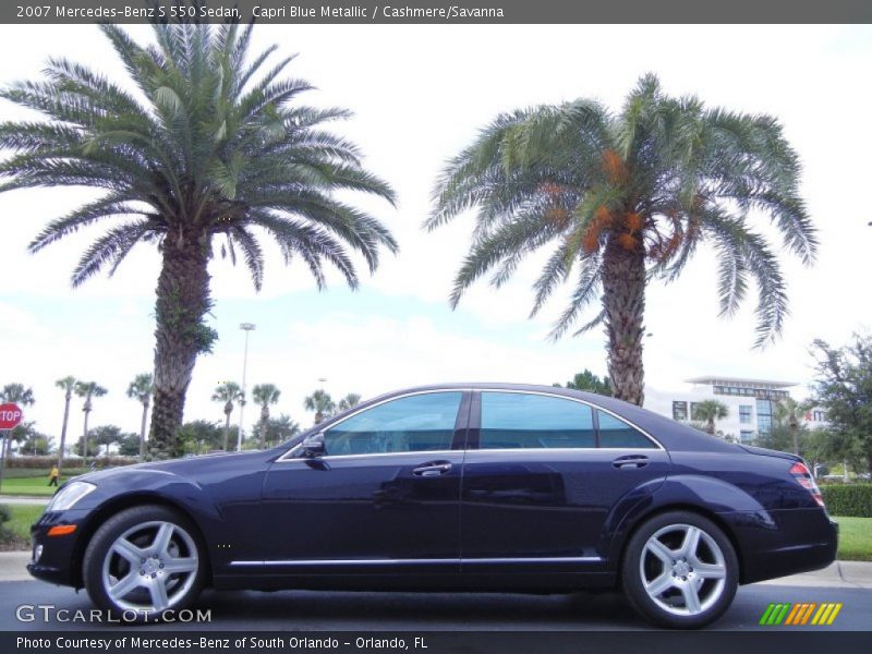 Capri Blue Metallic / Cashmere/Savanna 2007 Mercedes-Benz S 550 Sedan