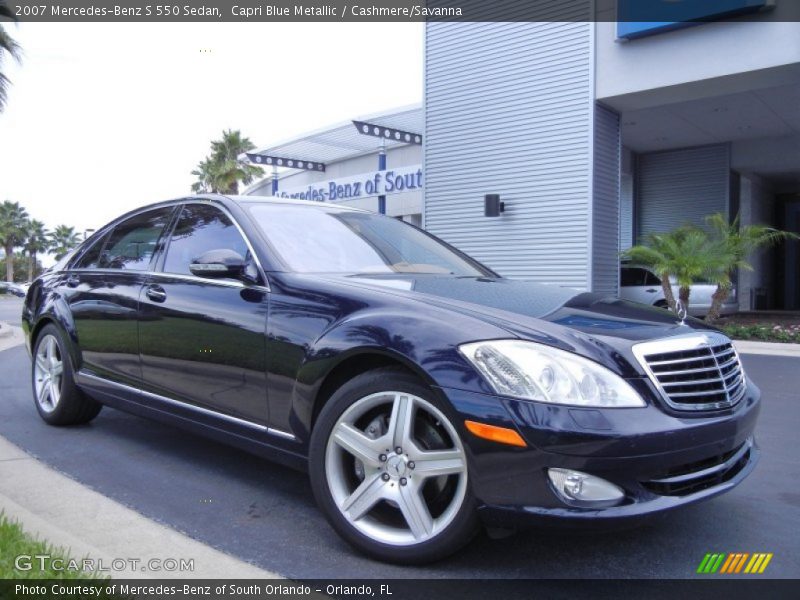 Capri Blue Metallic / Cashmere/Savanna 2007 Mercedes-Benz S 550 Sedan