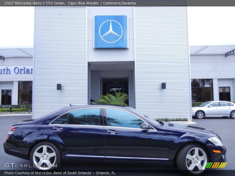 Capri Blue Metallic / Cashmere/Savanna 2007 Mercedes-Benz S 550 Sedan