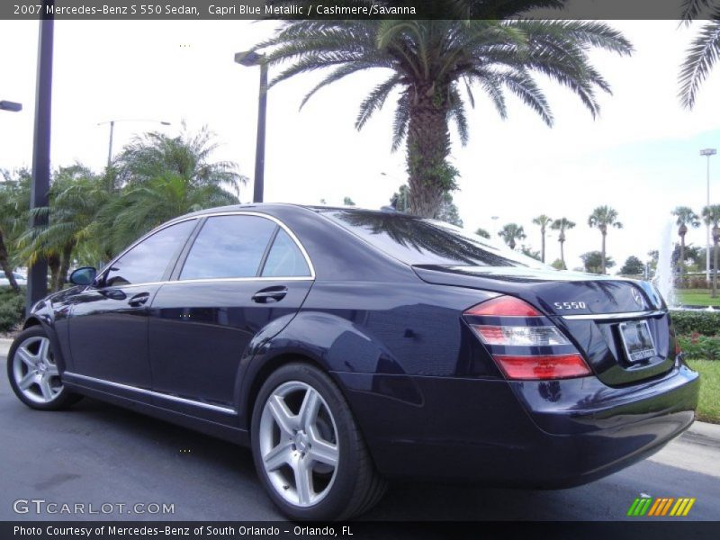 Capri Blue Metallic / Cashmere/Savanna 2007 Mercedes-Benz S 550 Sedan