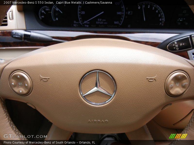 Capri Blue Metallic / Cashmere/Savanna 2007 Mercedes-Benz S 550 Sedan