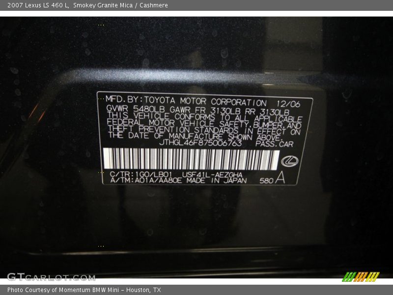 Smokey Granite Mica / Cashmere 2007 Lexus LS 460 L