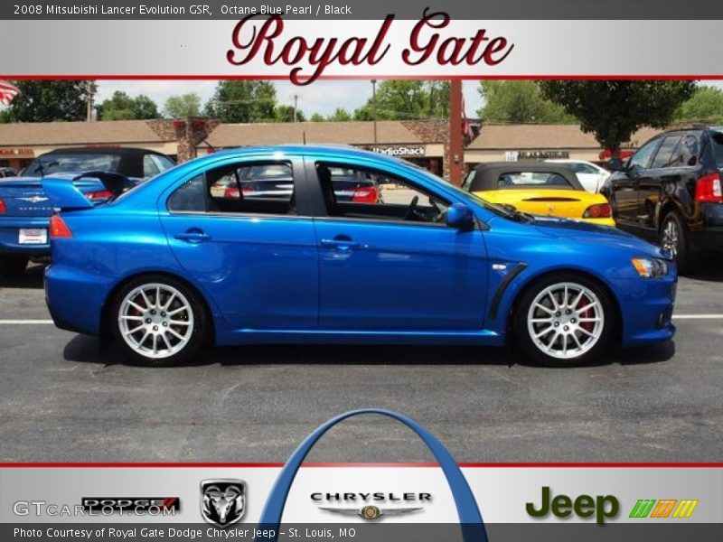 Octane Blue Pearl / Black 2008 Mitsubishi Lancer Evolution GSR