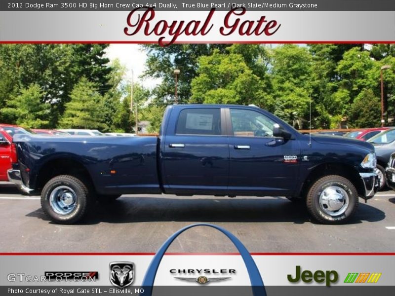 True Blue Pearl / Dark Slate/Medium Graystone 2012 Dodge Ram 3500 HD Big Horn Crew Cab 4x4 Dually