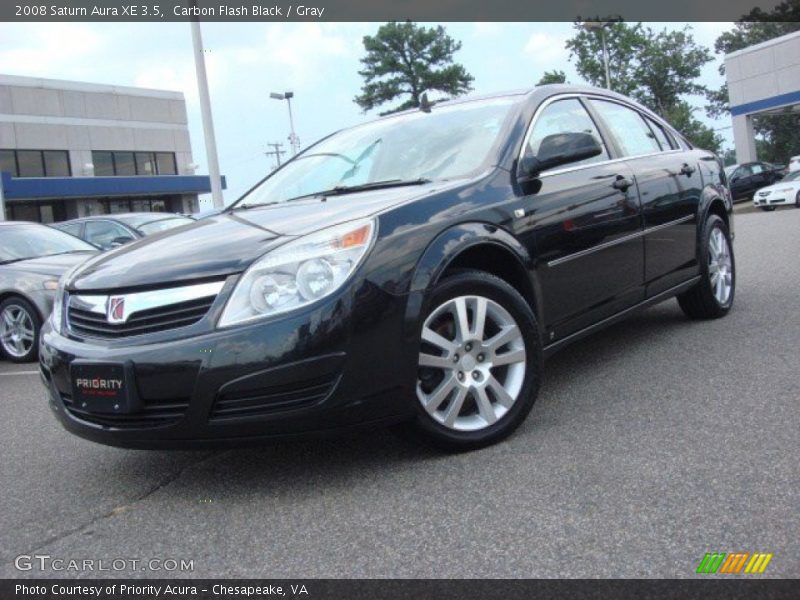 Carbon Flash Black / Gray 2008 Saturn Aura XE 3.5