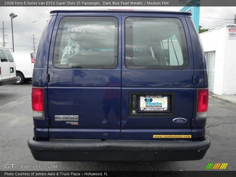 Dark Blue Pearl Metallic / Medium Flint 2008 Ford E Series Van E350 Super Duty 15 Passenger