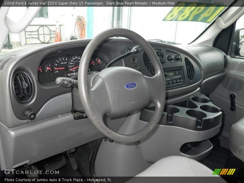 Dark Blue Pearl Metallic / Medium Flint 2008 Ford E Series Van E350 Super Duty 15 Passenger
