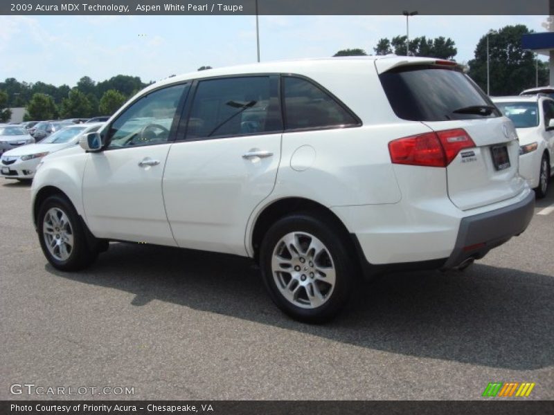 Aspen White Pearl / Taupe 2009 Acura MDX Technology