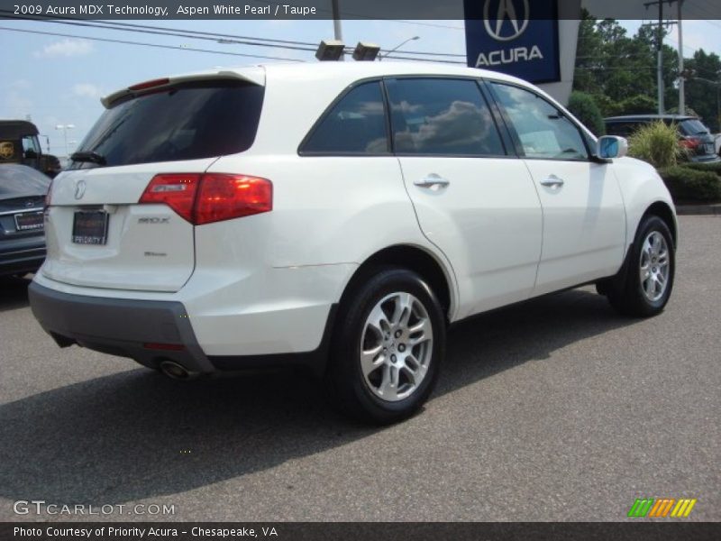 Aspen White Pearl / Taupe 2009 Acura MDX Technology