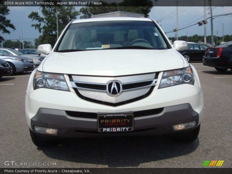 Aspen White Pearl / Taupe 2009 Acura MDX Technology