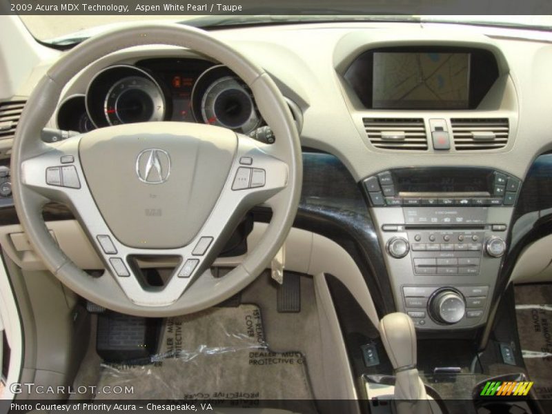 Aspen White Pearl / Taupe 2009 Acura MDX Technology