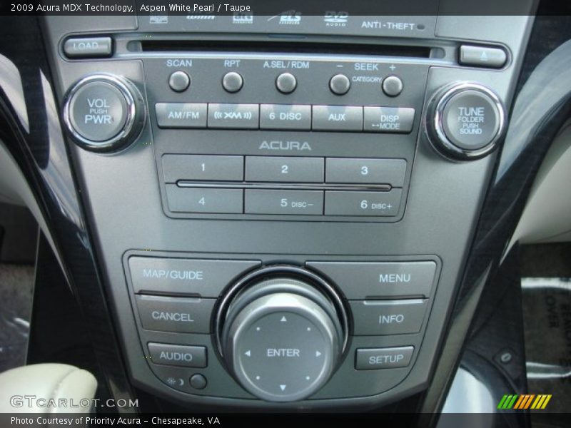 Aspen White Pearl / Taupe 2009 Acura MDX Technology