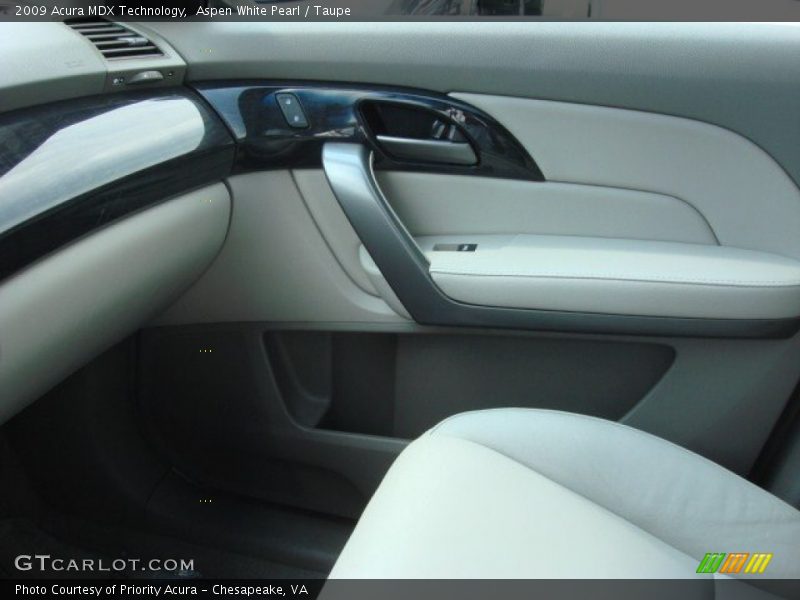 Aspen White Pearl / Taupe 2009 Acura MDX Technology